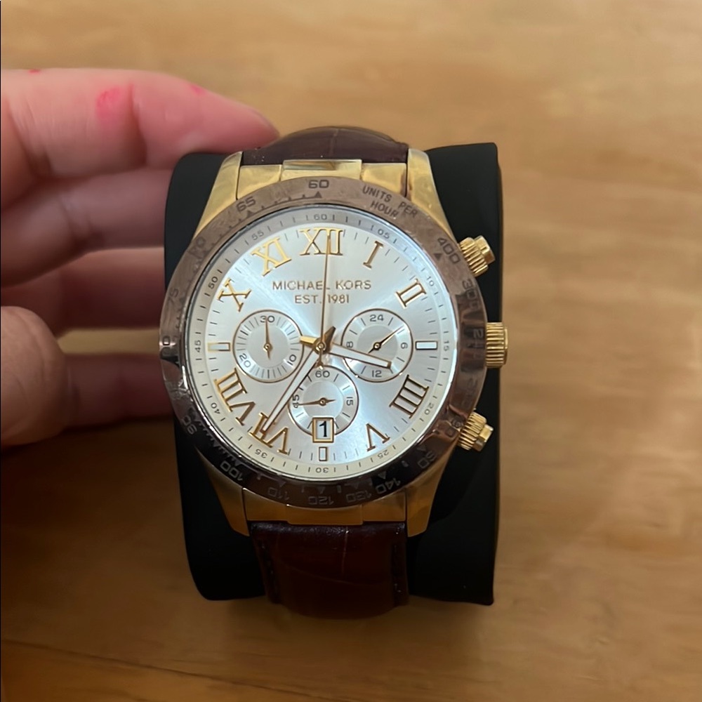 Michael Kors Gold and Brown Men's Watch